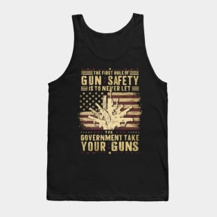 Second Amendment America Gun Rights First Rule Of Gun Safety Tank Top